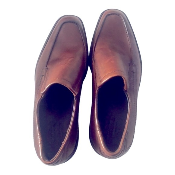 Mens ECCO Brown New Jersey Leather Loafers Size 41 US 8 In EUC main image 4
